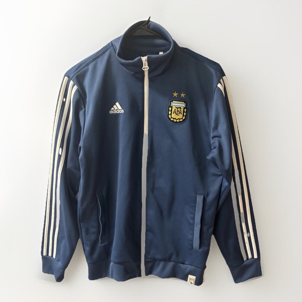 Adidas Argentina 2014 Football Soccer Track Jacket Men Size S Navy Blue/white